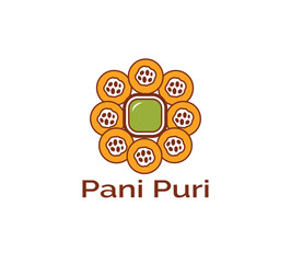 Pani Puri Logo Vector &ndash; Indian Street Food Snack Design