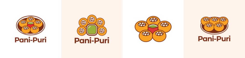 Pani Puri Logo Vector &ndash; Indian Street Food Snack Design