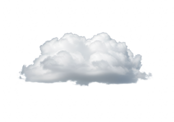 Fluffy white cumulus cloud isolated on transparent background