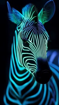 zebra on black background