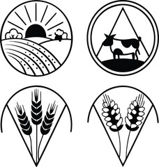 Eco Farm Labels and Emblems &ndash; Agriculture Vector Set
