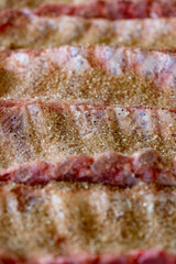 Getting the meat ready for the smoker