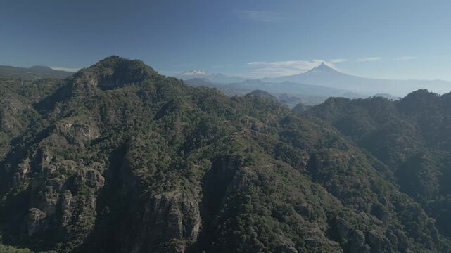 Aerial view of the Popocat&eacute;petl volcano in Mexico