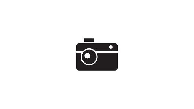 camera icon animated icon 4k on white background