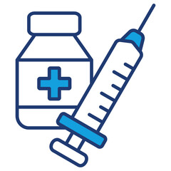 Obraz premium Vaccinatioin Blue Icon