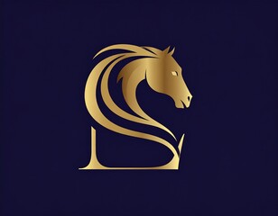 Gold horse monogram