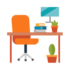 Minimalist office desk with a clean and modern aesthetic