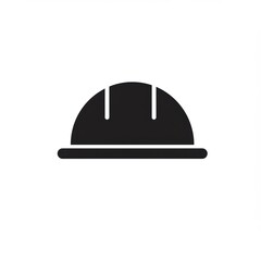 Fototapeta premium Black and white graphic of a construction hard hat for safety and protection.