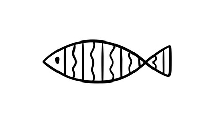 Hand drawn sea fish collection