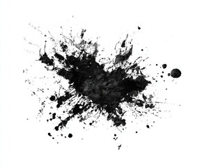 Abstract ink splatter on white background