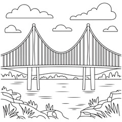 Nature Landscape with Bridge, Flowers, and Butterflies - Fun Kids’ Outdoor Art