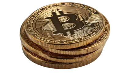 bitcoin golden coin isolated on white background 