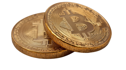 bitcoin golden coin isolated on white background 