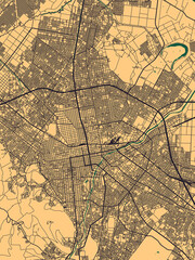 Sapporo Japan City Street Map. Downtown printable Landmarks, print city painting, travel art city banner modern art background abstract city