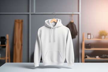 White Hoddie Mockup Background