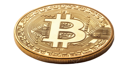 bitcoin golden coin isolated on white background 