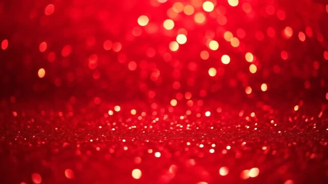 Red Glitter Sparkles Shimmering Abstract Background with Bokeh Effect