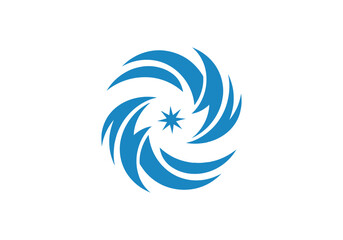 Fototapeta premium Abstract spiral shape with star in the center, , vector design