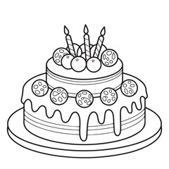 Three-Tier Birthday Cake with Candles - Fun and Sweet Kids’ Birthday Cake Art