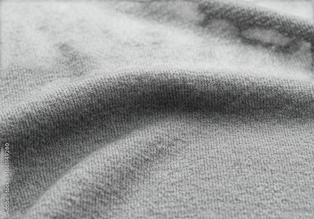 Aufkleber closeup texture of gray fabric with soft folds and shadows isolated on transparent background