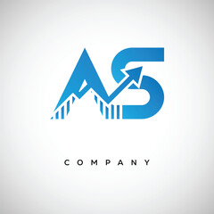 AS Financial Logo – Modern Growth Arrow Branding Symbol for Trading, Investment, Crypto and Business Identity