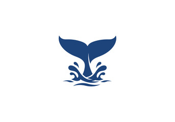 Whale tail with water splash, a marine mammal design