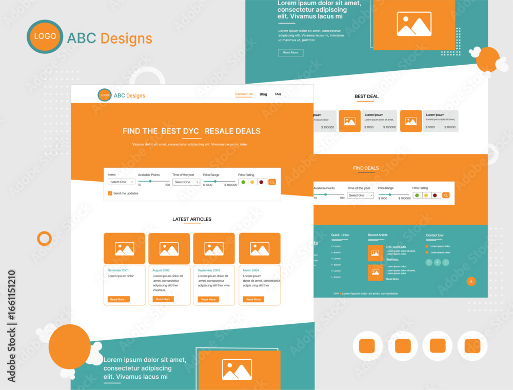 Sticker colorful website ui design template wireframe isolated on gray background - vector illustration