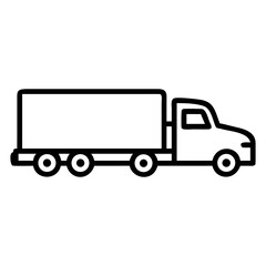 A semi truck icon bold outline vector illustration design