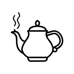 A teapot icon bold outline vector illustration design