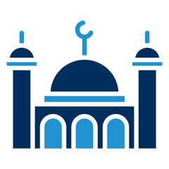 Mosque Blue Color Icon
