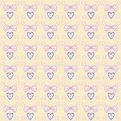 Bow and heart pattern