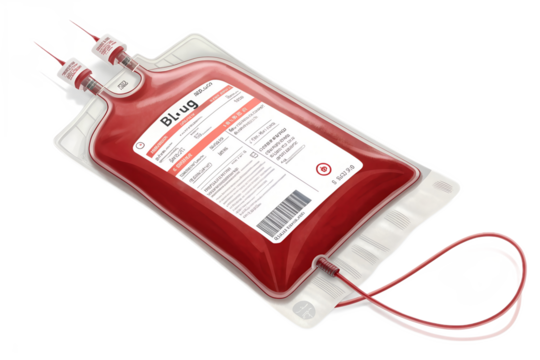 Blood bag illustration for medical and healthcare use
