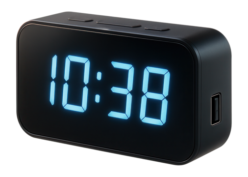 Digital desk clock with a USB charging port