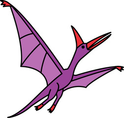 isolated illustration of Pteranodon dinosaur © Koon