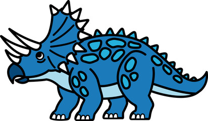 isolated illustration of a Triceratops dinosaur