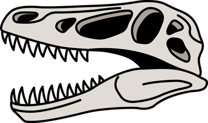 isolated illustration of a Dinosaur skull © Koon