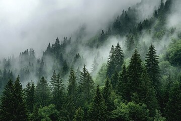 Misty mountain forest