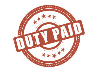 DUTY PAID Rubber Stamp Seal with a Dotted Circle