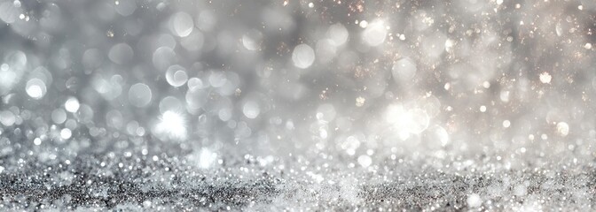 Fototapeta premium Abstract silver bokeh and glitter background