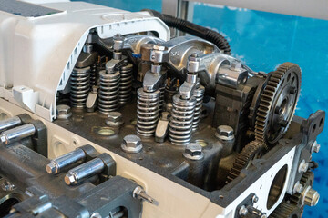 Close-Up of Engine Components Highlighting Precision Mechanics and Engineering