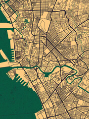 Obraz premium Manila Philippines City Street Map. Background downtown, urban modern colorful, bright graphic design, abstract travel art, new business district, urban downtown, paint creative artwork
