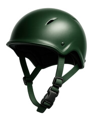 Fototapeta premium Green helmet with quick-release chin strap