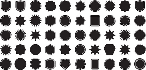 set of 50 unique geometric shape silhouettes vector collection in ai eps jpeg png formats for design