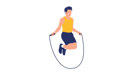 Athletic man exercising with a jump rope, a high energy full body workout