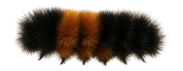 Banded woolly bear caterpillar with black and orange stripes