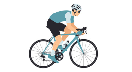 Fototapeta premium Cyclist sprints with determination on road bicycle achieving high velocity