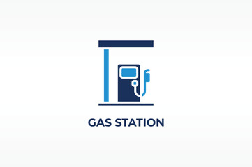 GAS STATION vector, icon or logo sign isolated symbol illustration