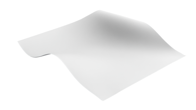 Blank bended paper sheet cut out on white background