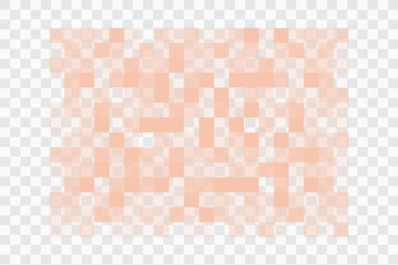 Set gray Pixel censor blur mosaic signs elements on transparent background. Pixelated effect texture bar. Privacy square content. 