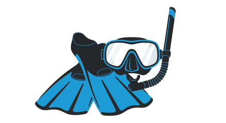 Snorkeling gear graphic illustration for swimming, diving and fun summer activities